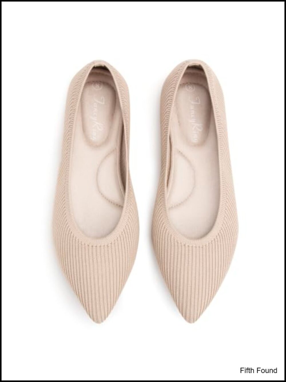 Women's Ballet Flats Flexible Knit Pointed Toe Slip On Shoes Memory Foam